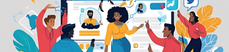 Banner com pessoas conectadas